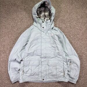 Women's Vintage The North Face Baby Blue Hyvent Hooded Jacket Rare Style